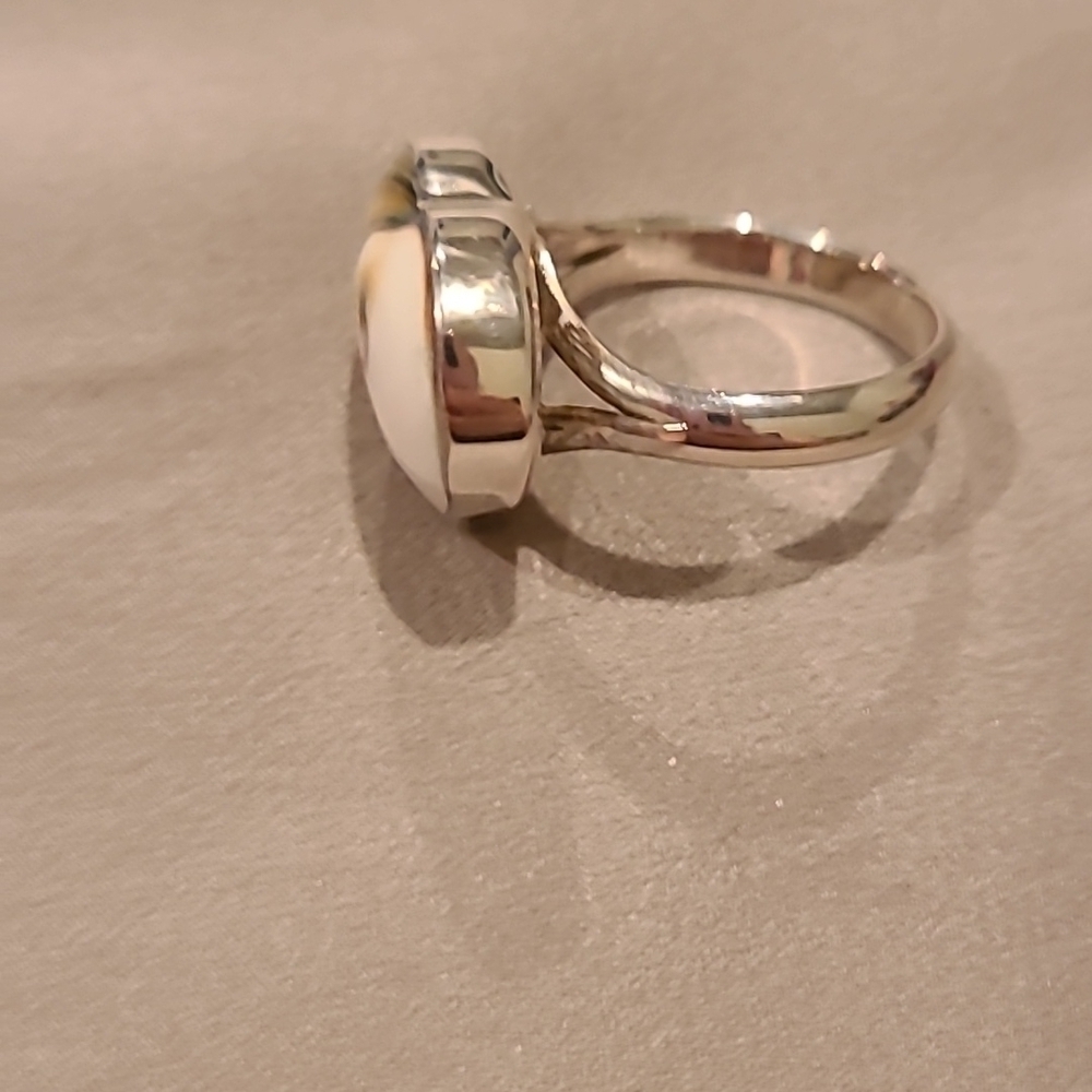 Sterling silver spiral heart puffy ring - Picture 5 of 6